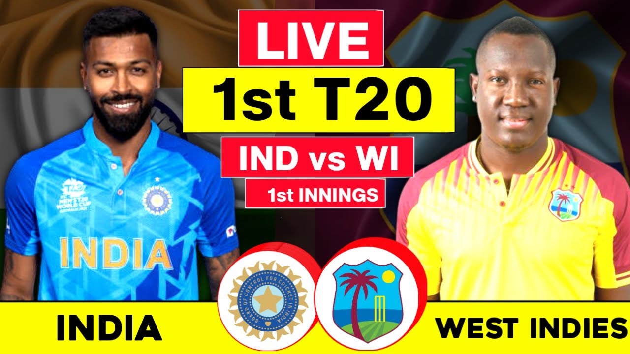 LIVE India vs West Indies 1st T20 Live WI vs IND 1st T20 Live Score and commentary 1st innings