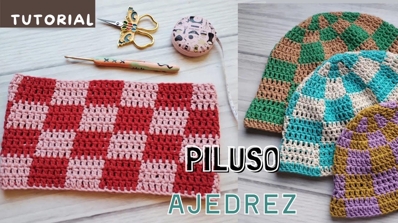 Это выкройка панамки в шахматном порядке, подходит для всех размеров 🧶🙌🏻✨