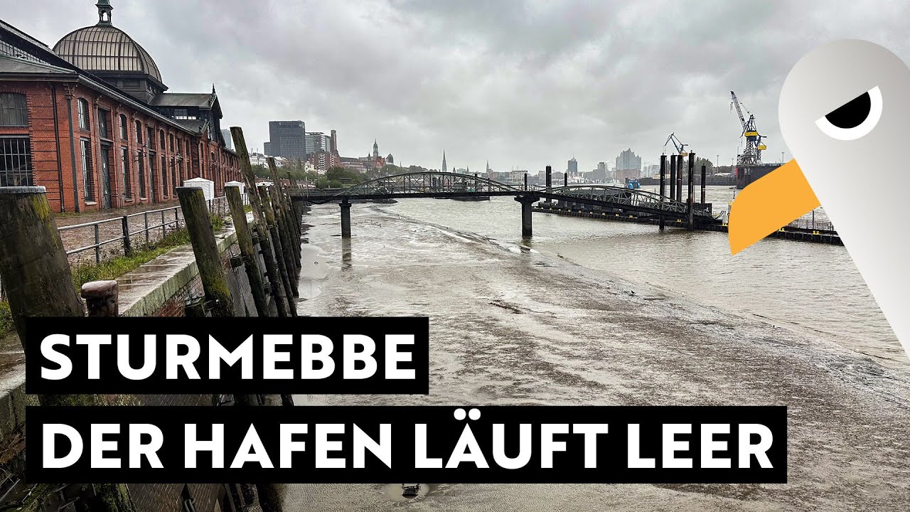 Sturmebbe im Hamburger Hafen 🌧️ Die Elbe läuft leer / Extrem Niedrigwasser ⚓️ Hamburg Hafen Live