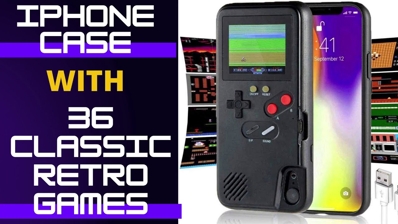 Gameboy iPhone Case Protective Cover【 with 36 Classic Retro Games 】| AOB TECHNOLOGY