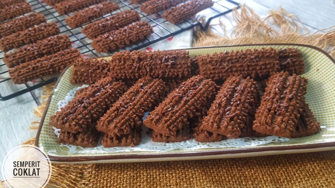 Biskut Semperit Coklat Rangup dan Cair di Mulut | Chocolate Custard Cookies