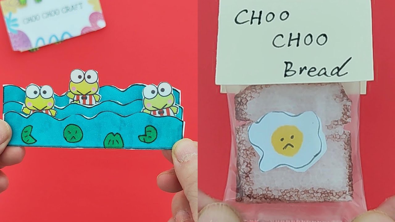 Making Decotation Stickers🐸🐸 decoration idea/Making 🍞+🍳 Miniature Decoration Idea