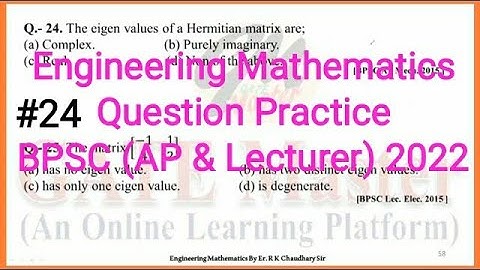 #24 Daily Question Practice of Engineering Mathematics for BPSC (Assistant Professor & Lecturer)