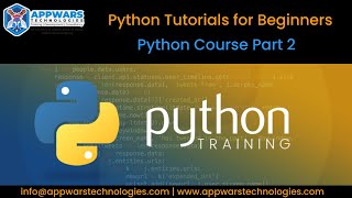 Python Course Part 2| Python Tutorial for Beginners| Python for Beginners| Python Course| APPWARS