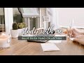 💚 study with me | real-time, 1 hour,  Billie Eilish sad piano study music playlist, fire sounds