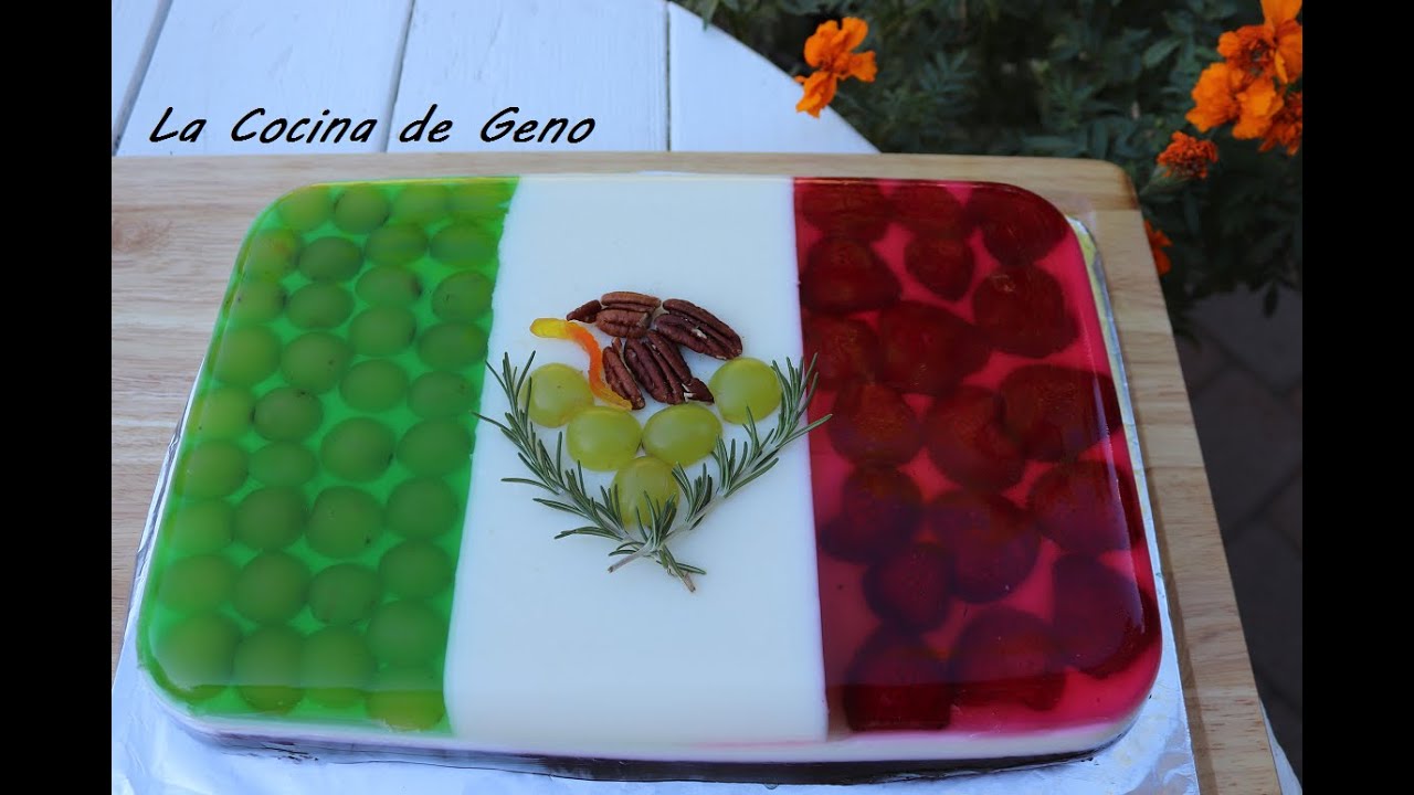 Gelatina Tricolor con Fruta /Bandera Mexicana /Gelatina para las