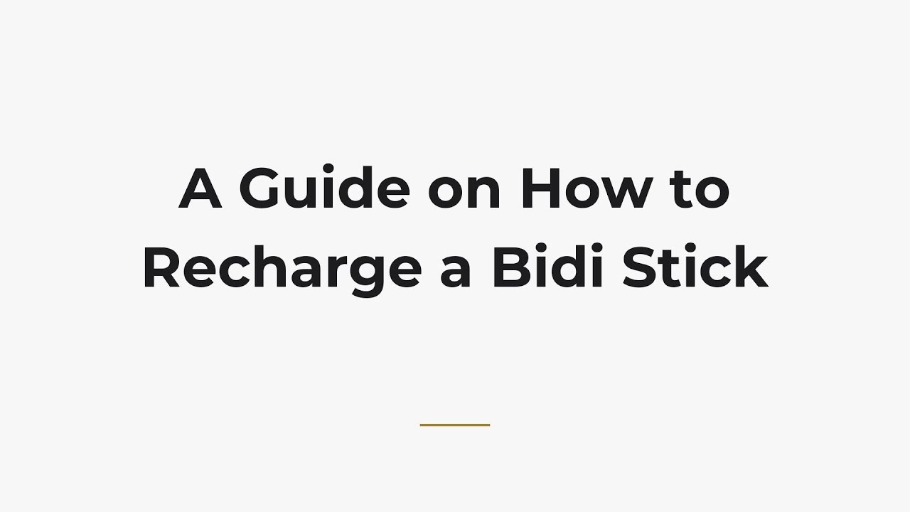 A Guide on How to Recharge a Bidi Stick - YouTube