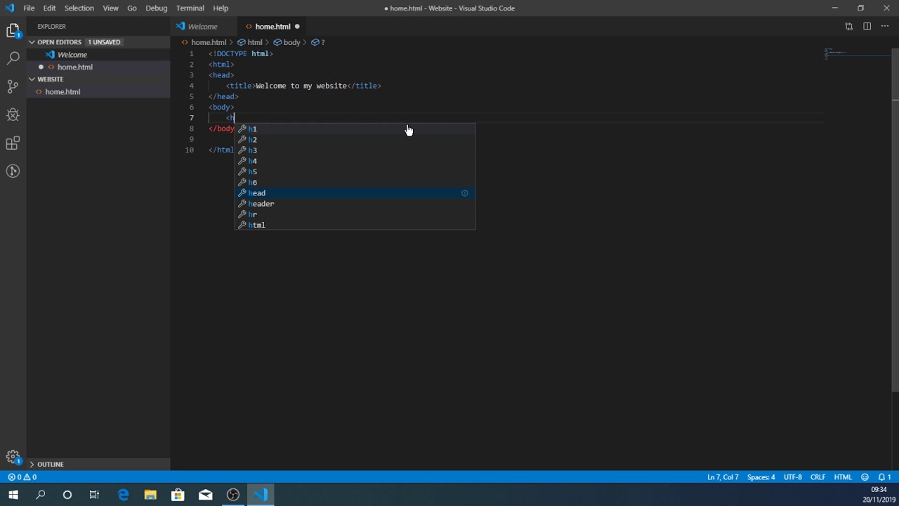 html visual studio code tutorial