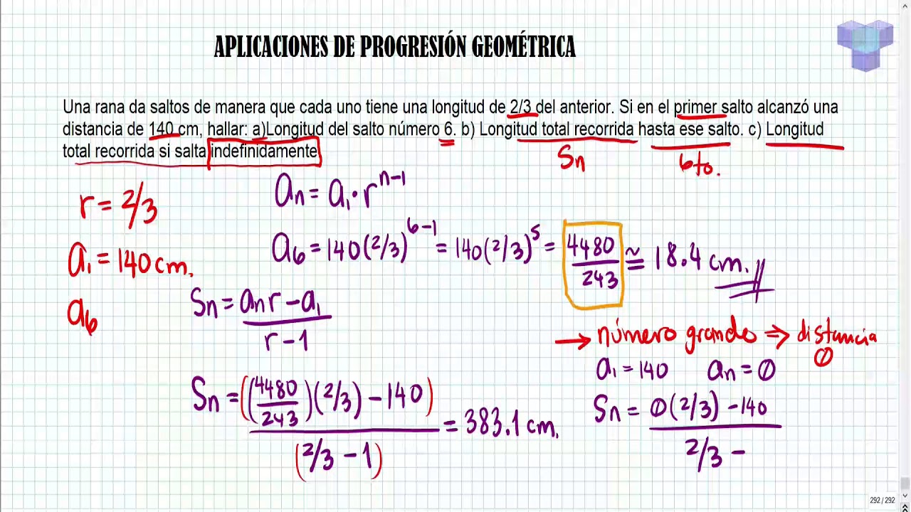 (SSPGAP1) Progresión geométrica, Problemas de aplicación. Parte I.