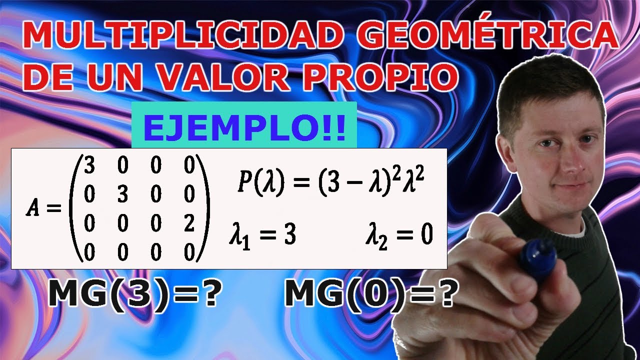 MULTIPLICIDAD GEOMÉTRICA DE UN VALOR PROPIO - EJEMPLO - YouTube
