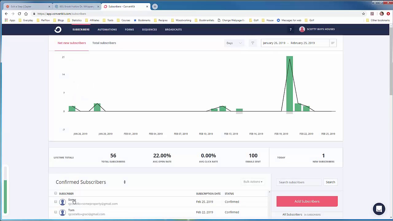 ConvertKit - Zapier Zap - Update Email Sequence