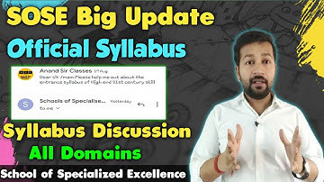 SOSE Official Syllabus For All Domains 😍😍| Class 9th & 11th | Syllabus Discussion
