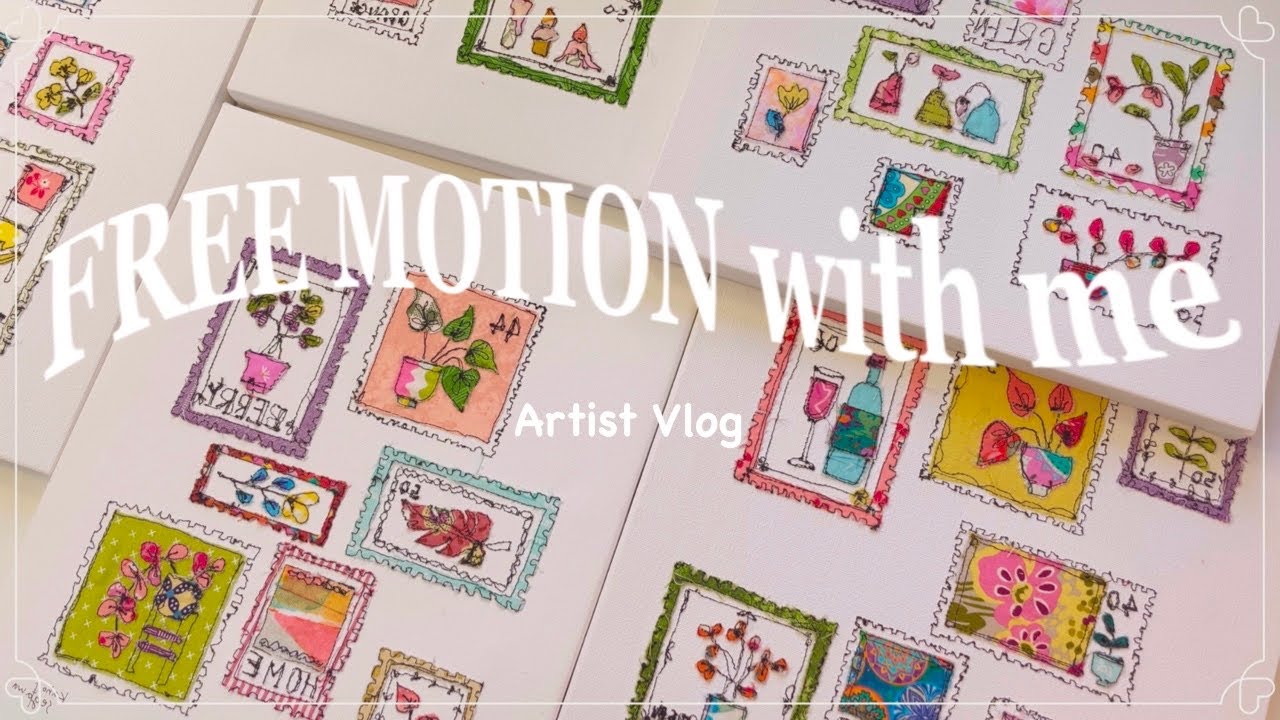 FREE-MOTION embroidery artist from JAPAN. [studio Vlog] ENG sub