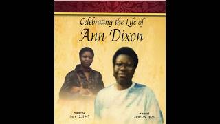 Celebrating the Life of Ms. Ann Dixon