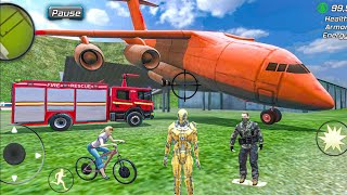 Super Steel Iron Robot Gangster Vegas Town Simulator Fly Airplane #2 - Android Gameplay screenshot 3