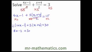 Athlete Statistics Solving Equations Involving Fractions Exam Revision | Mr Mathematics