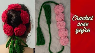 Crochet Rose Gajra 🌹 Easy tutorial for beginners