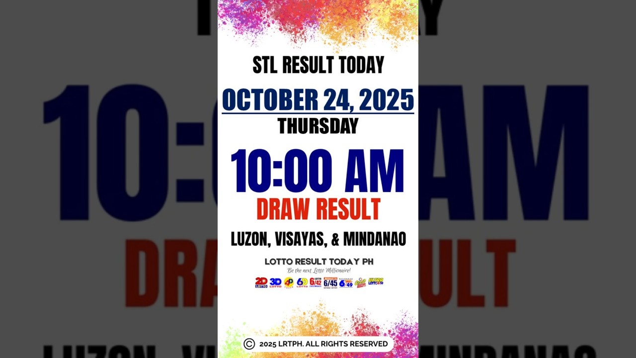 STL RESULT TODAY 10AM DRAW OCTOBER 24 2025 | STL LUZON, STL VISAYAS, STL MINDANAO | EZ2 SWERTRES