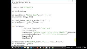 Database connectivity in python through Sqlite in hindi part 12
