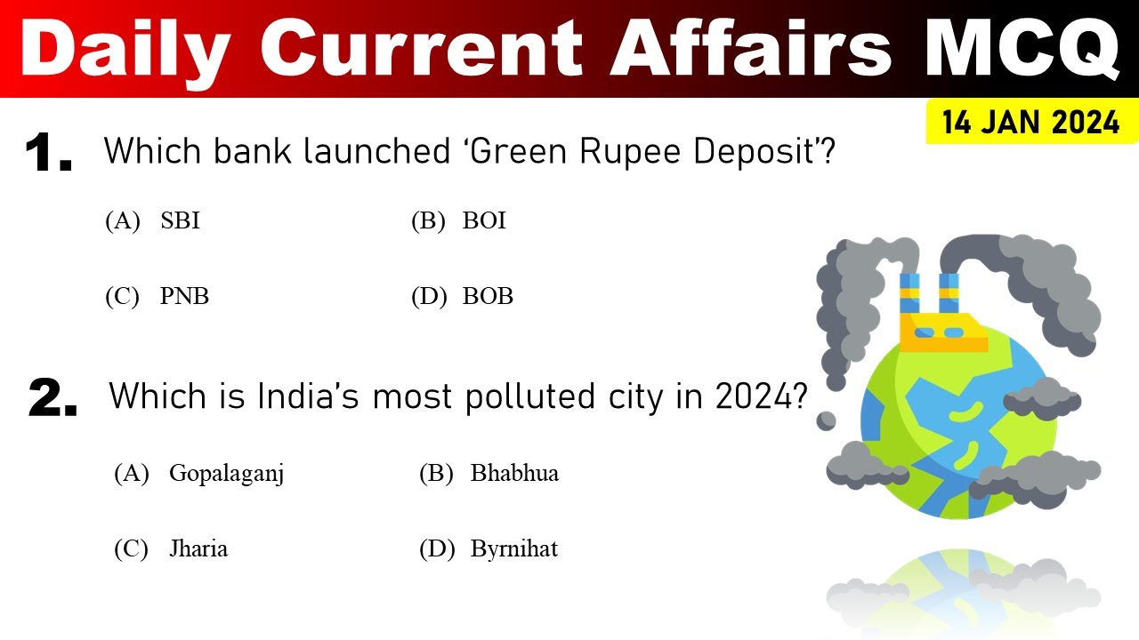 Daily Current Affairs MCQ 14 January 2024 Current Affairs MCQ Current ...
