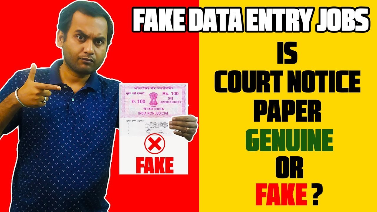 Is Court Notice Paper in Fake Data Entry Jobs Genuine or Fake? Fraud
