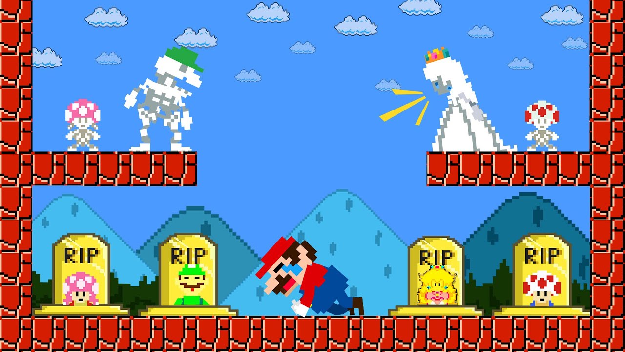 Mario Skeleton Train Mario R.I.P All Team Skeleton... Please Wake Up | Game Animation - YouTube