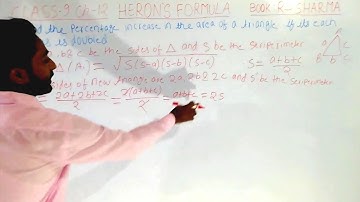 Find the percentage increase in the area if its each sides is doubled. Heron