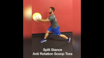 Split stance Anti-Rotation Medball scoop toss