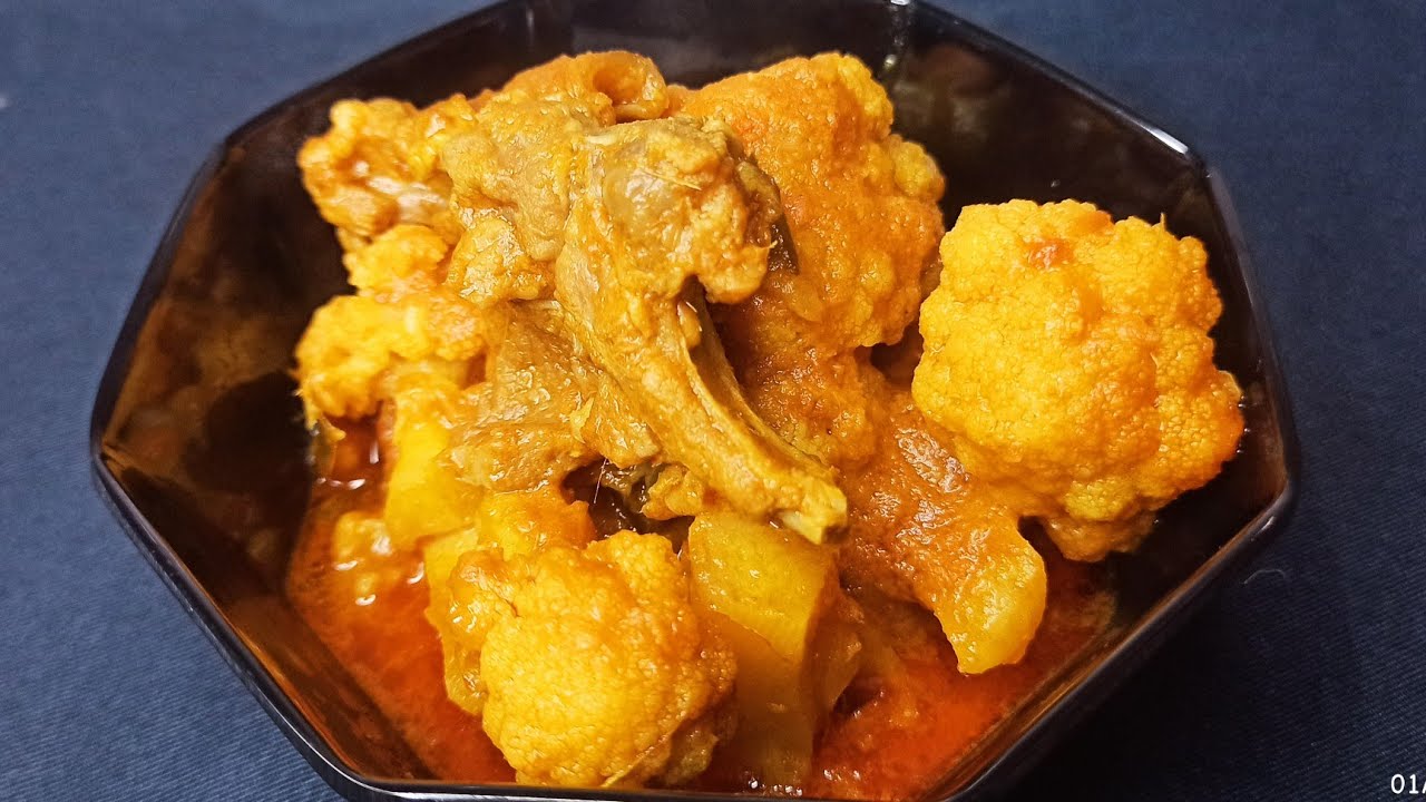 Cauliflower Mutton Gravy Lunch Recipe Jaf Samayal Tamil YouTube