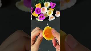 How to make beautiful flowers with crepe paper step by step #sorts  #icraftpaper #paper #craft #diy