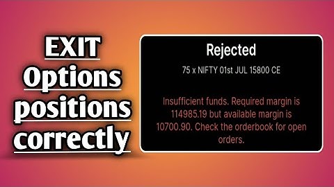 INSUFFICIENT FUNDS ERROR !! Why my exit order gets REJECTED? ZERODHA..!!