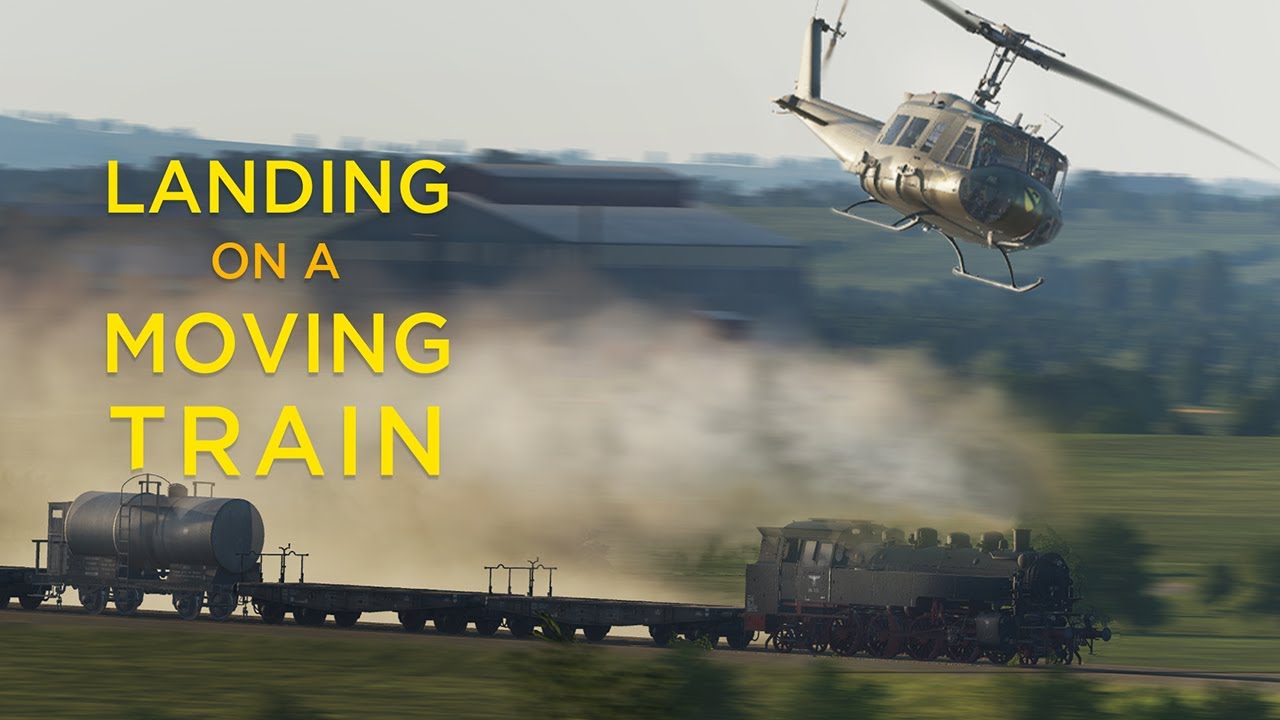 Landing A Helicopter On A Moving Train | DCS World