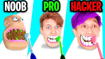 NOOB vs PRO vs HACKER In TEETH RUNNER!? (ALL LEVELS!)