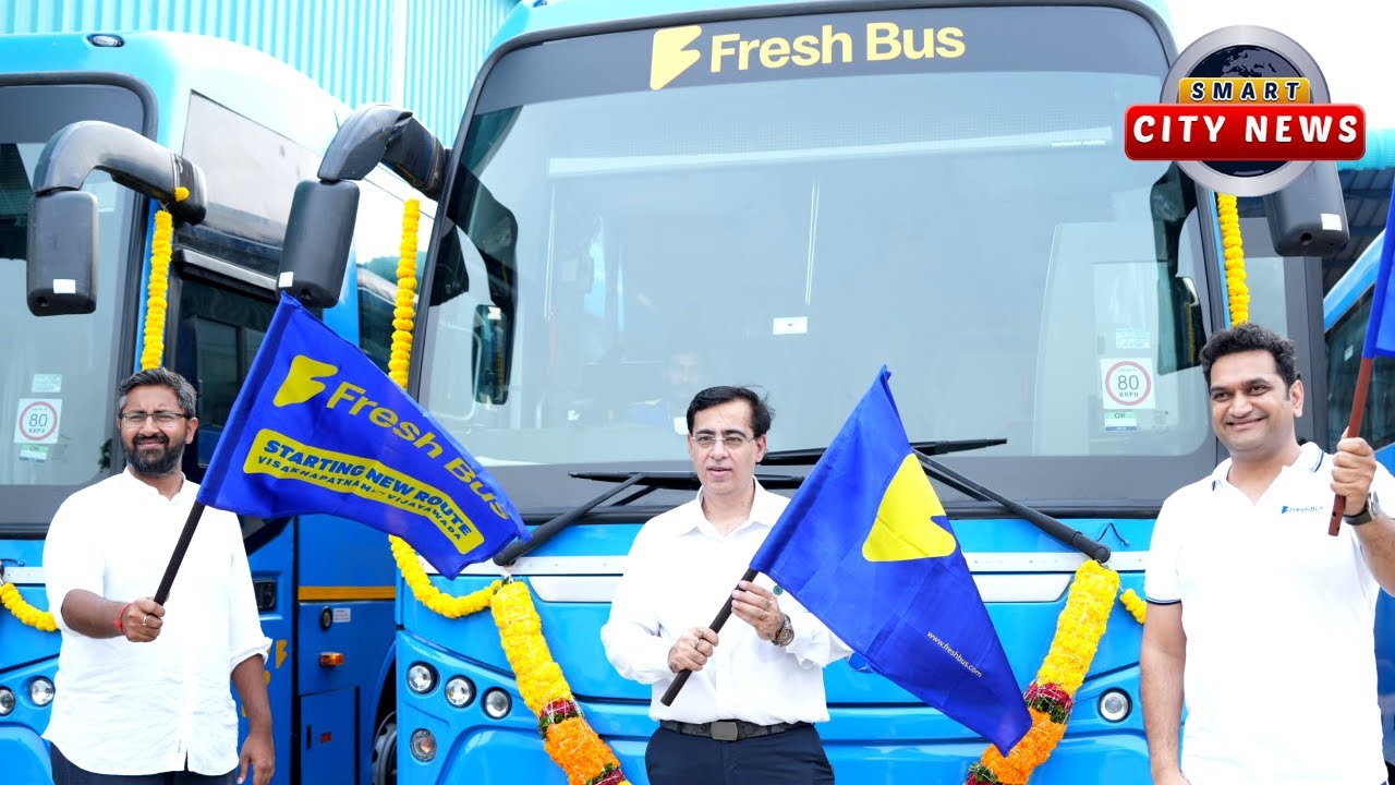 Smart City: Fresh (Electric) Bus Services Started from Visakhapatnam to Vijayawada.