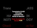 Transpiration CLASS 10TH ICSE HANDWRITTEN NOTES OF BIOLOGY #shortnotes #quickrevision #freenotes