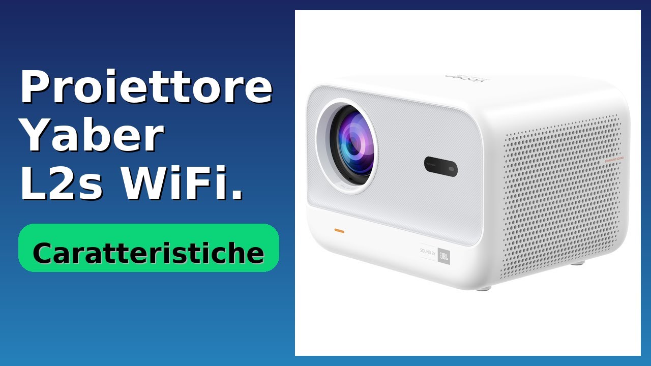 Yaber L2+ Proiettore Portatile 4K WiFi 6 Bluetooth - 700 ANSI Lumen Full HD, Messa A Fuoco Automatica, Android TV, JBL Audio, Supporto Girevole - 2