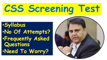 CSS Screening test | Screening test Syllabus | Fawad Chaudry  CSS Screening test | PMS | 2022 | 2023
