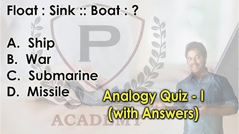 Analogy | Quiz I with Answers and Explanation | Competitive Exams | Purushotam Academy