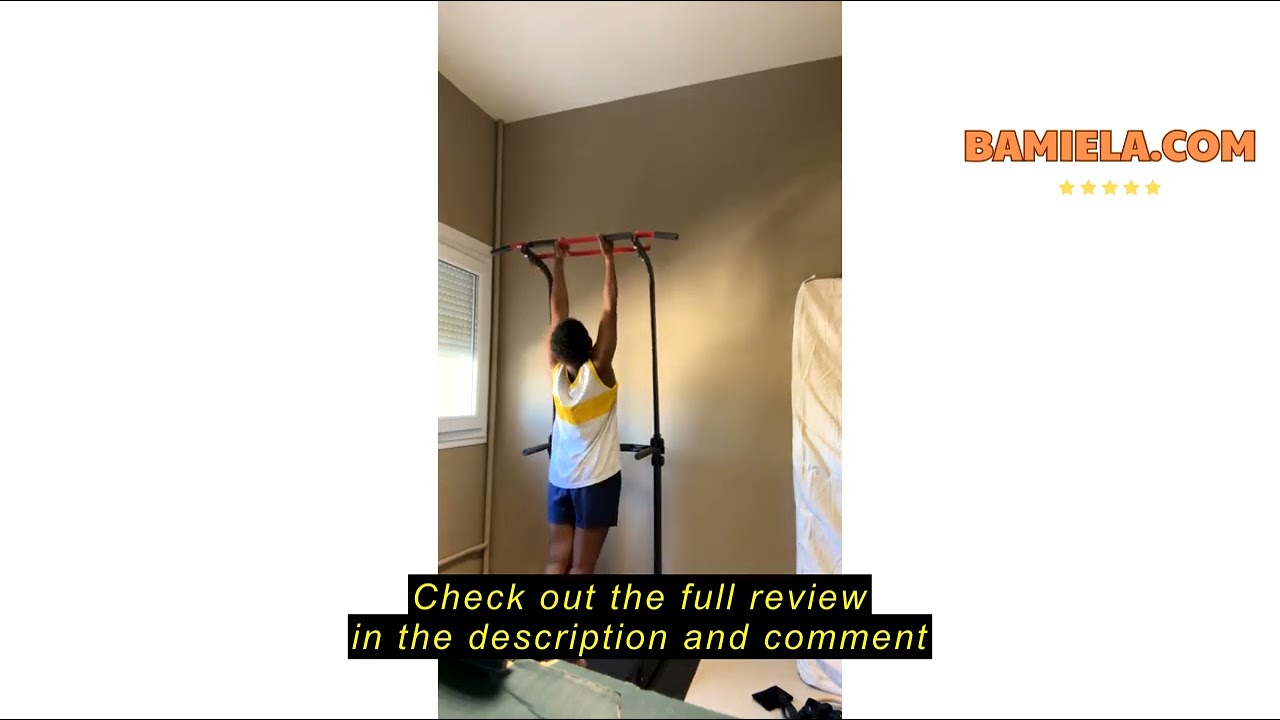 Review HS HOP-SPORT Hop-Sport Power Tower HS-2012K – Multifunctional Pull-Up and Dip Station with Ad