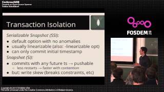FOSDEM 2015 | CockroachDB: Towards an Open-Source Spanner with Tobias Schottdorf