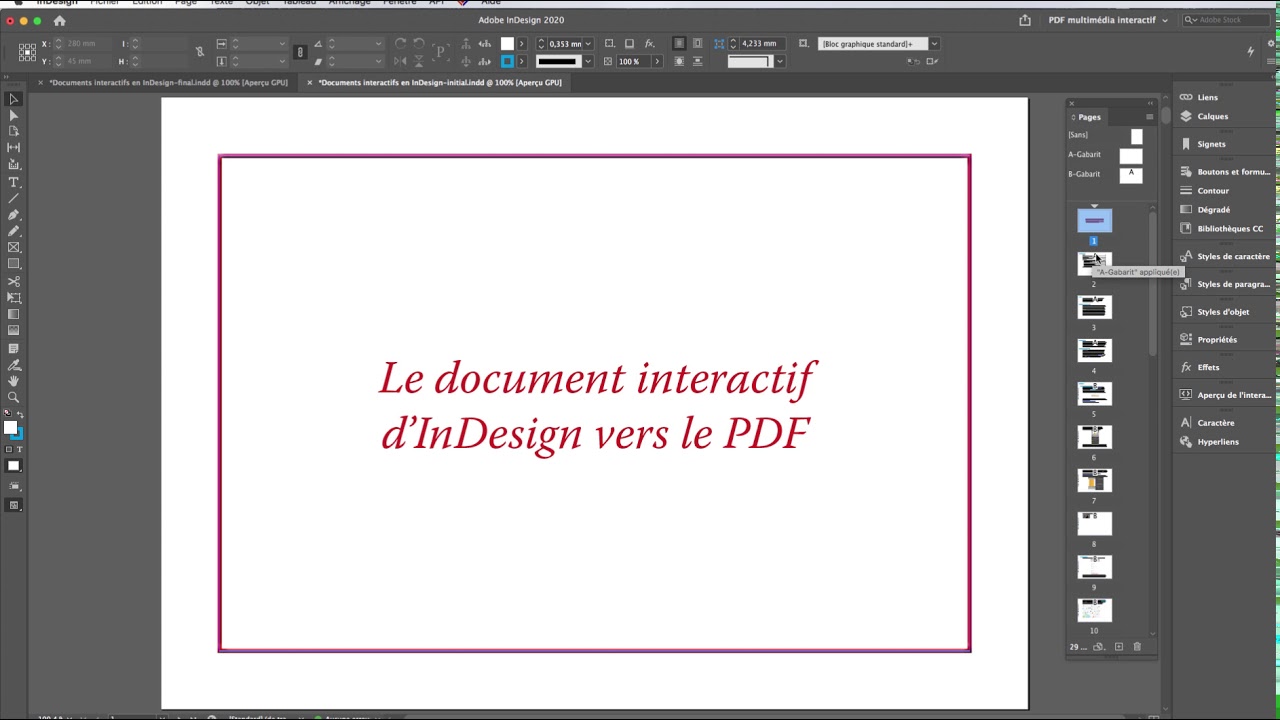 InDesign - Bouton pour aller vers page spécifique en PDF - YouTube