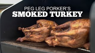 Pellet Smoked Turkey With Peg Leg Porker