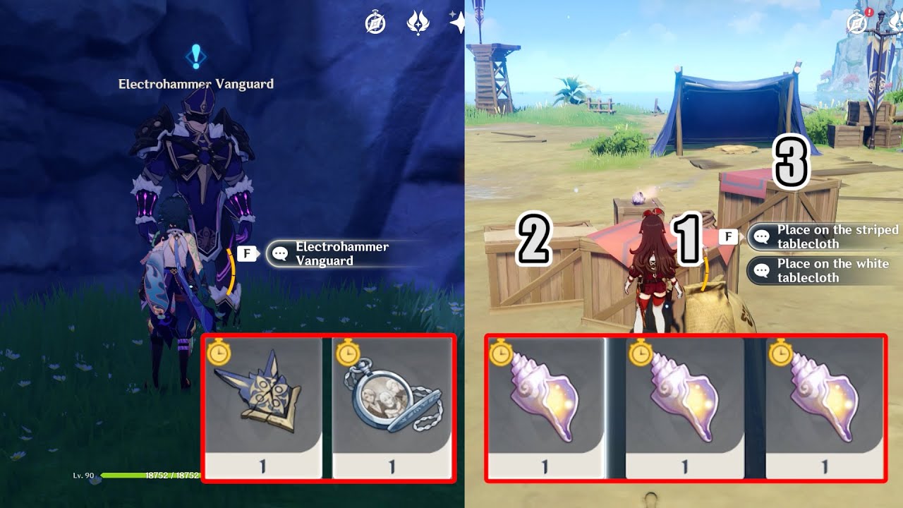 Silver Pocket Watch, Old Insignia and 3 Misplaced Conch Genshin