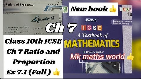 Class 10th ICSE Maths Ch 7 Ratio and Proportion Ex7.1(full)👍easy explained 👍Subscribe 👍Like 👍