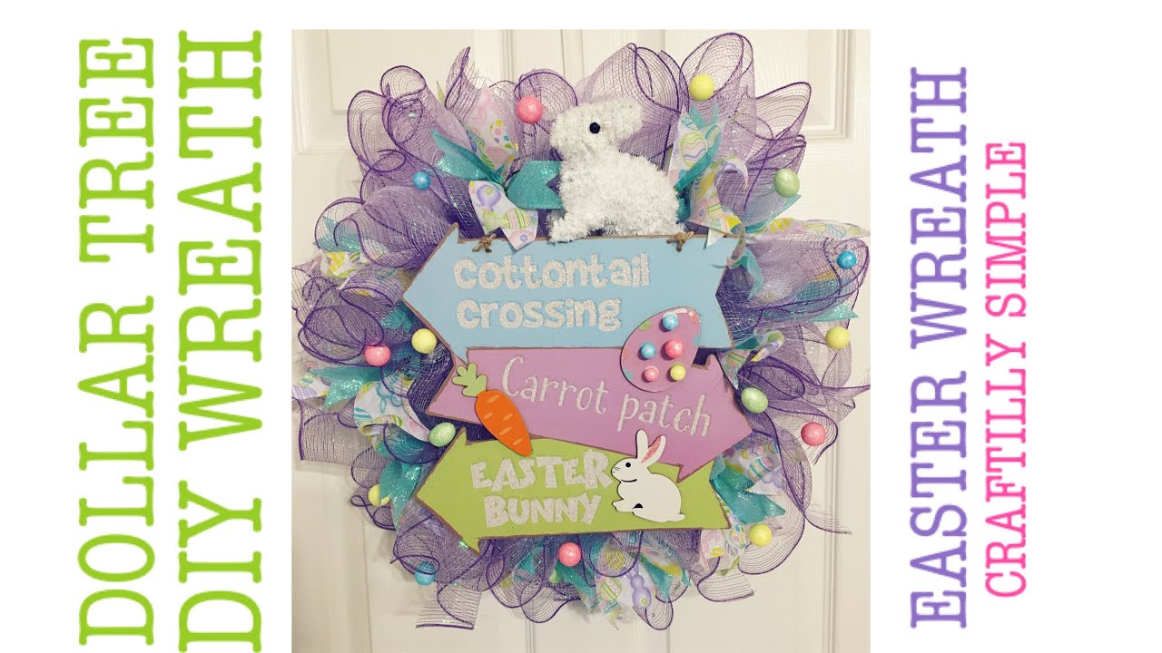 Dollar Tree DIY | Easter Wreath | Easter Crafts - YouTube