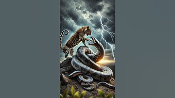 Leopard vs Python: Epic Battle in the Storm! #Wildlife #AnimalFight #EpicShowdown