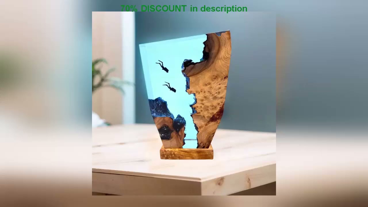 A must-have product! Seabed World Organism Resin Table Light USB Charge Deep Sea Diver Night Light