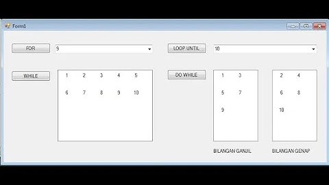 Membuat Looping Di Visual Studio 2010