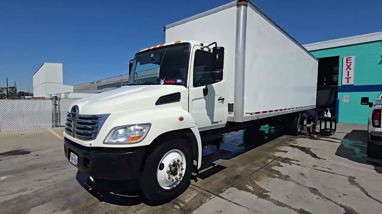 Hino box truck gets a fresh wash