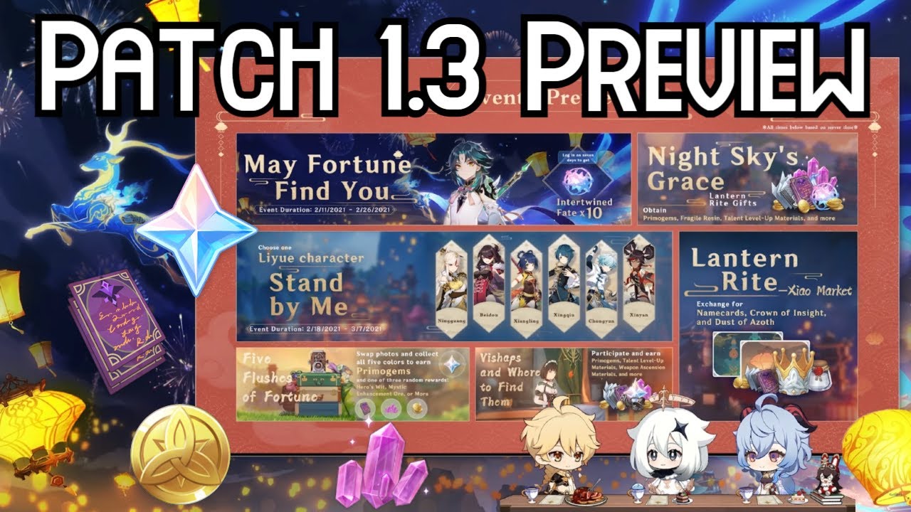Patch 1 3 Preview Events 300 Primogems Now Genshin Impact Youtube